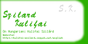 szilard kulifai business card